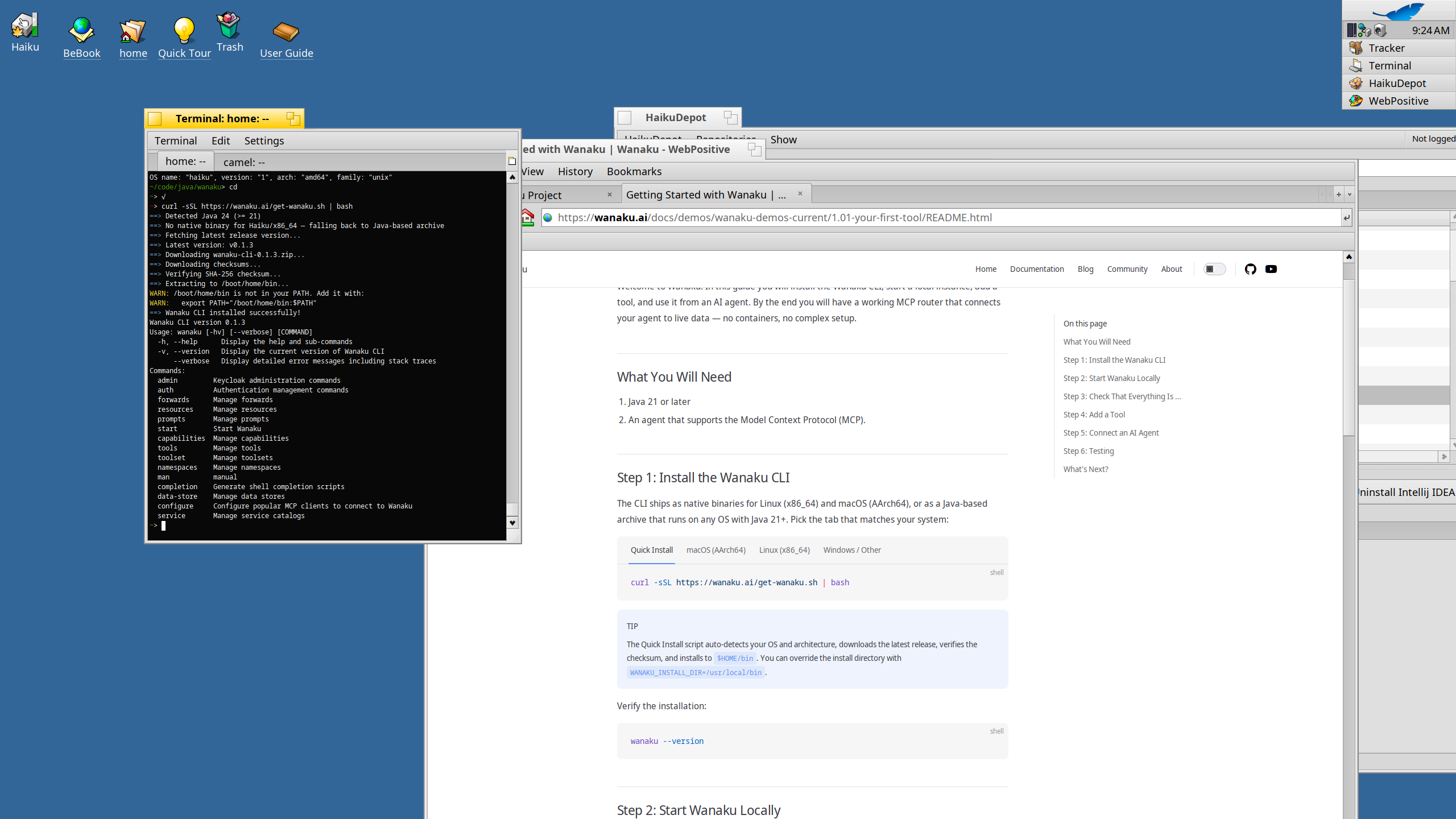 Installing the Java-based Wanaku CLI on Haiku